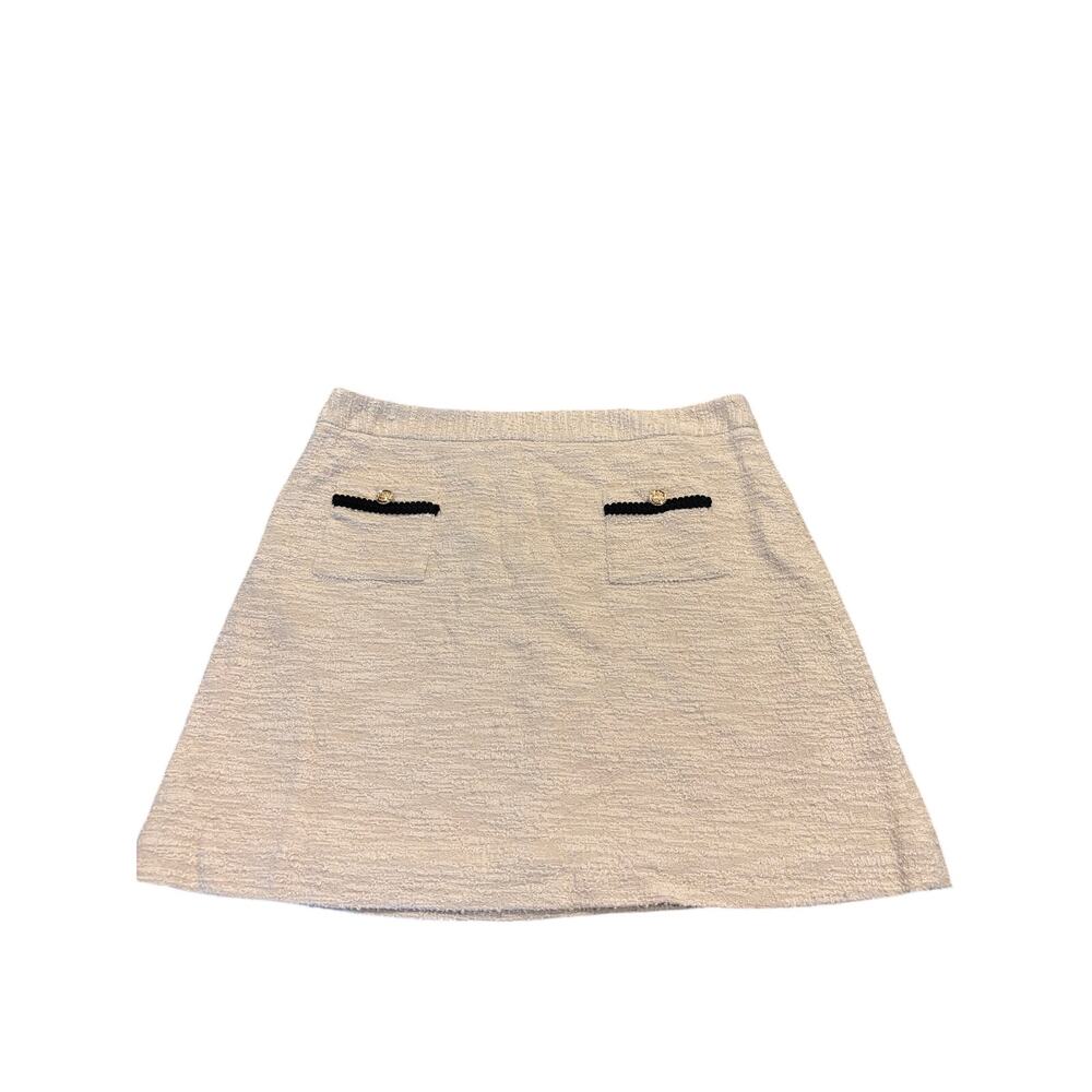 Preston & York Caitlin Knit Tweed A-Line Skirt Ivory  XXL